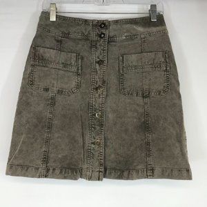 Prana Brown Button-Front Skirt